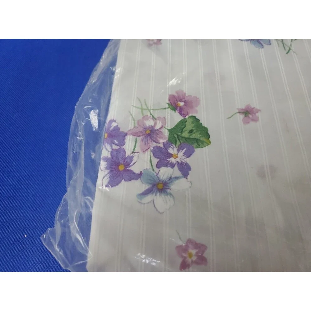 Vtg Cannon Monticello Full & Flat Sheet 200 Thread Count NOS Flowers Purple USA